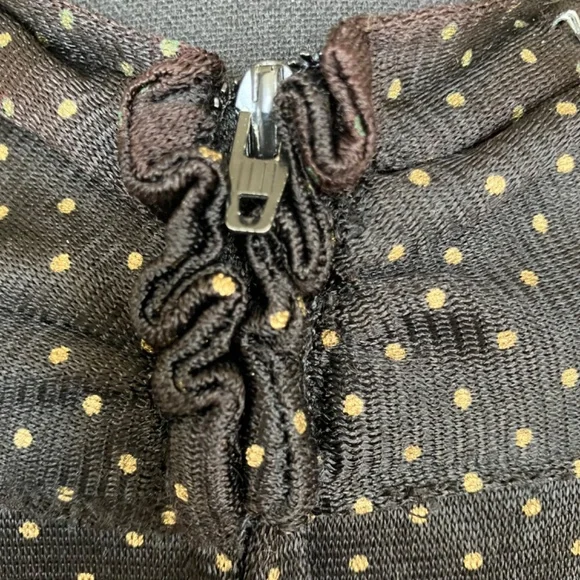 Handmaid vintage black and gold polka maxi length dress - Picture 3 of 14